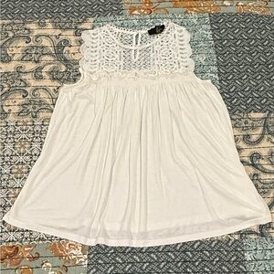 White Lace Sleeveless Top